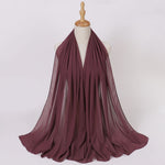 Hijab Chiffon Perlé — Uni Élégant