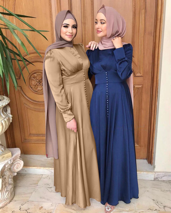 Abaya Satin Perlé — Robe de Soirée