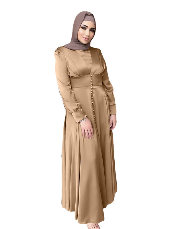 Abaya Satin Perlé — Robe de Soirée