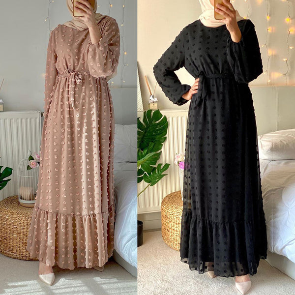 Robe Jacquard 3D — Élégance Florale