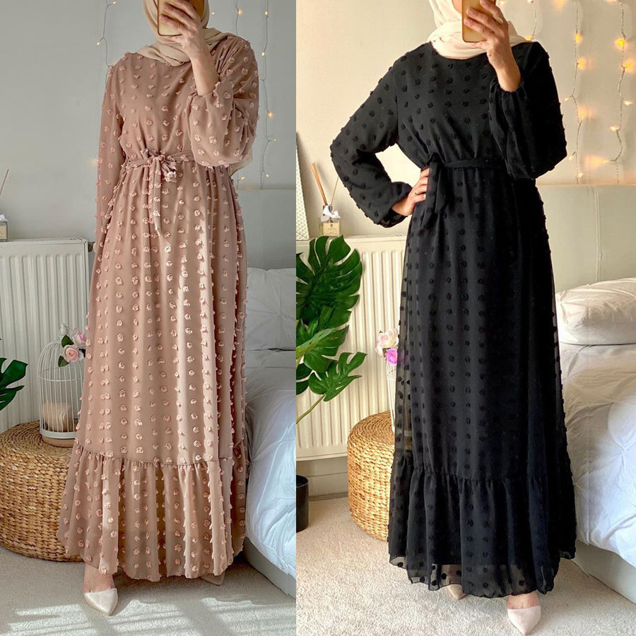 Robe Jacquard 3D — Élégance Florale