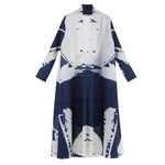 Robe Cape Miyake — Imprimé Automne