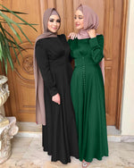 Abaya Satin Perlé — Robe de Soirée