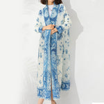 Robe Cape Miyake — Imprimé Automne