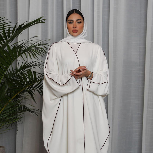 Abaya Blanco Roto — Corte Holgado