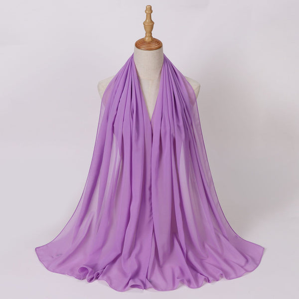 Hijab Chiffon Perlé — Uni Élégant