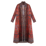 Robe Cape Miyake — Imprimé Automne