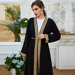 Abaya Brodée Or & Noir — Luxe Oriental